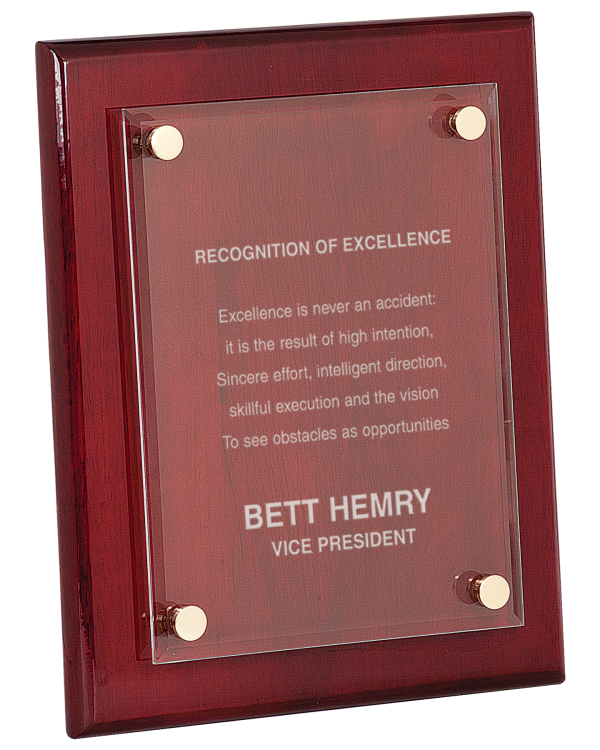 Piano Finish Plaque with Floating Jade Glass or Acrylic view 4