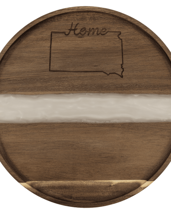Acacia/White Pearl Resin Serving Board & Coasters view 5