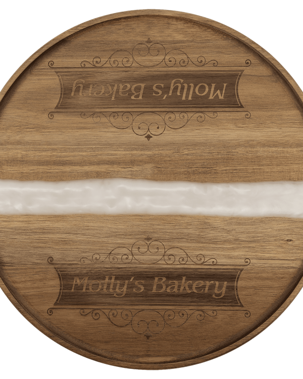Acacia/White Pearl Resin Serving Board & Coasters view 4