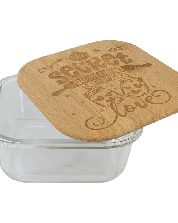 Glass Container with Bamboo Lids view 3