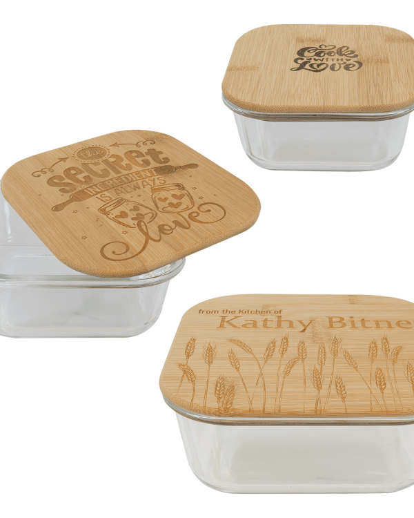 Glass Container with Bamboo Lids