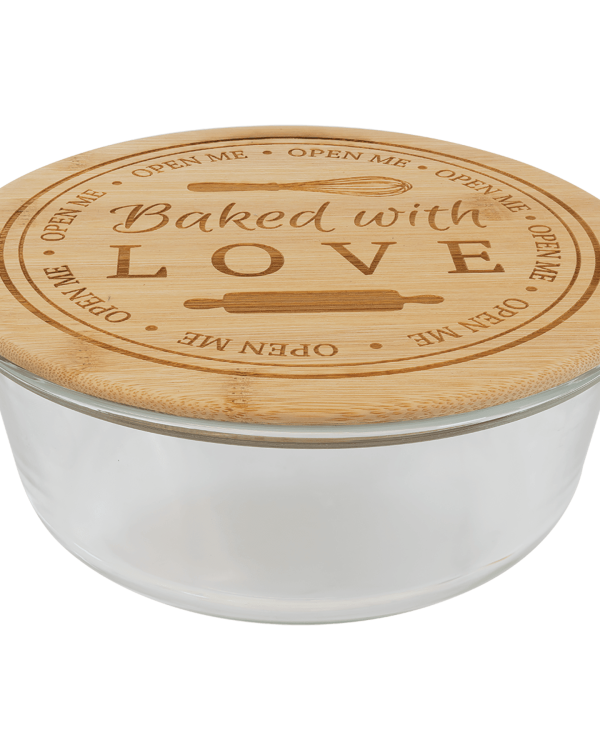 Glass Container with Bamboo Lids view 2