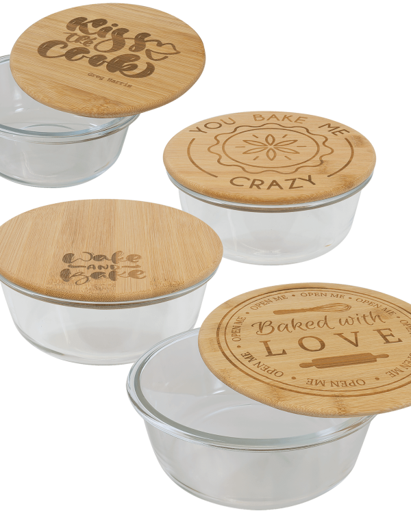 Glass Container with Bamboo Lids